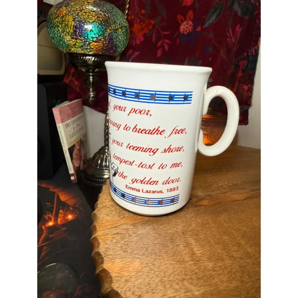 New Vintage (only displayed) RARE Made in England Emma Lazarus Mug